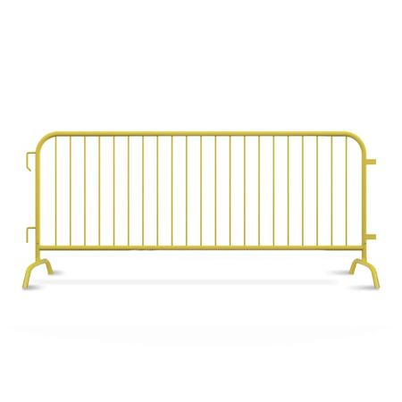ANGRY BULL BARRICADES Interlocking Yellow Steel Barricade, Removable Bridge Feet, 8.5 Ft. AC-HDX85-BR-YL